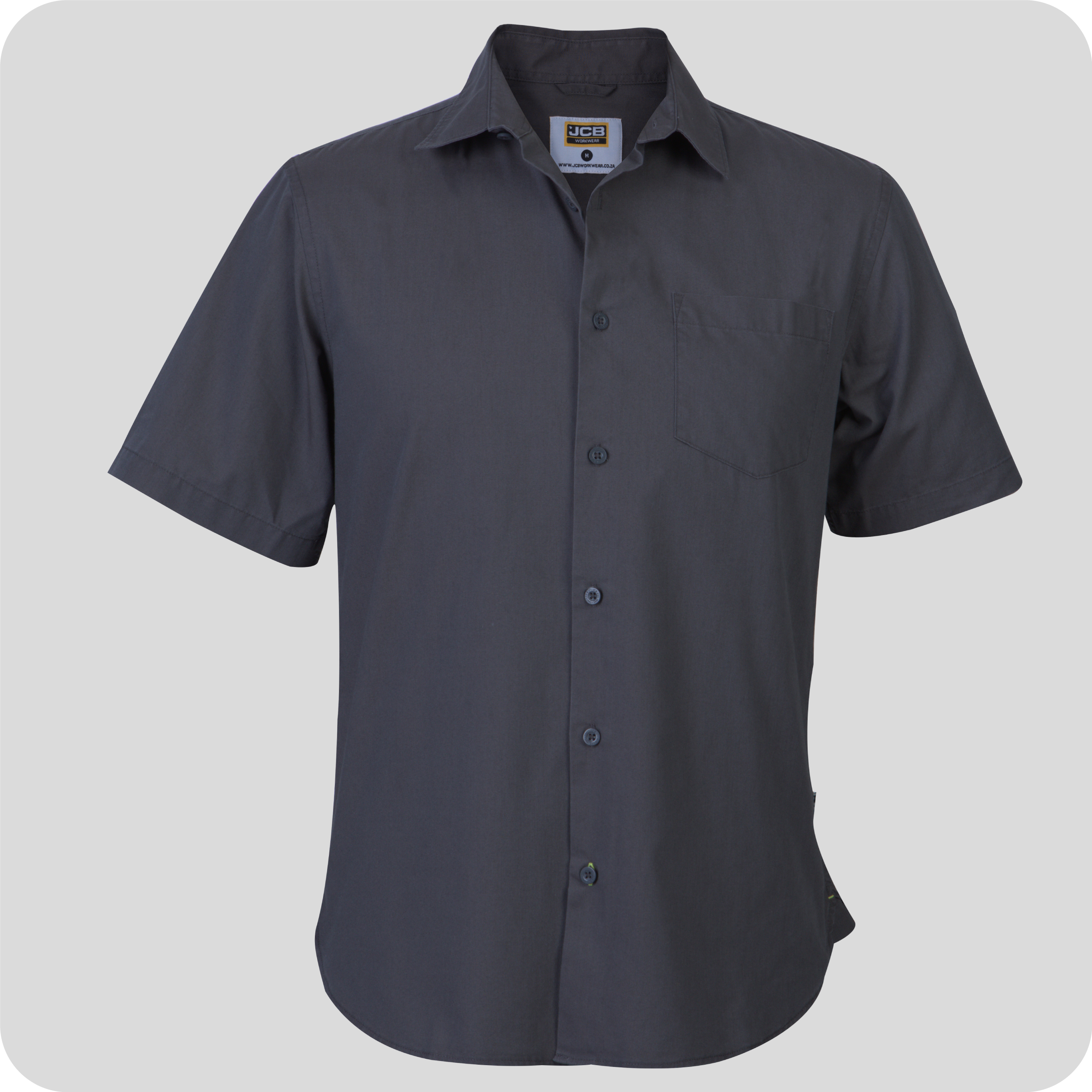 JCB Classic Short Sleeve Shirt Grey Front 600x600 1.Jpg