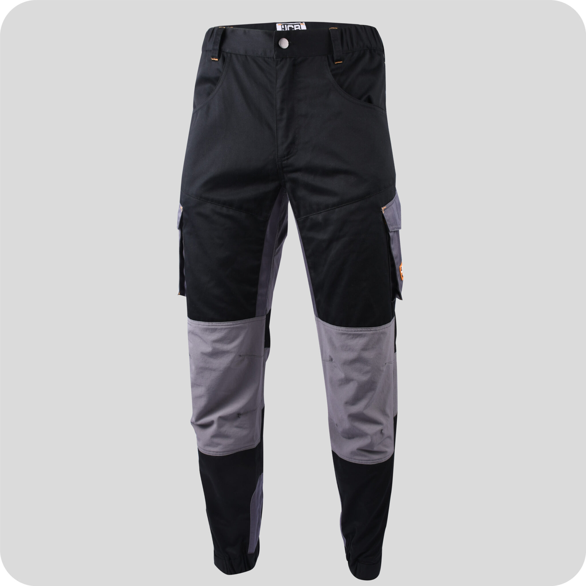 JCB Stretch Tech Trousers Black Grey Front 600x600 1 2048x2048.Jpg